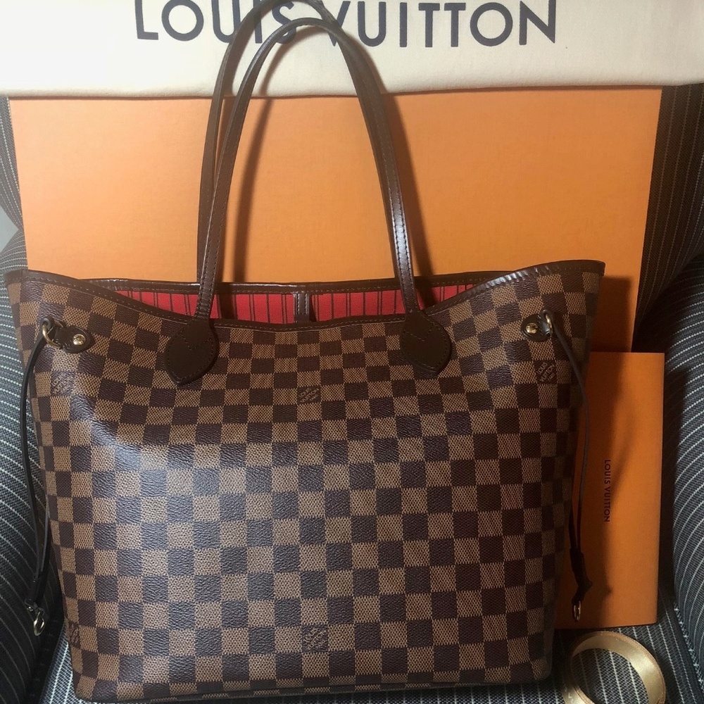 AUTHENTIC Louis Vuitton Neverfull MM Damier Ebene